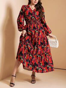 SHEIN LUNE 大码女装秋冬休闲航海风女装蓝色简约蓬松长袖复古风格女装万圣节服装女装海军风外套万圣节服装女装冬季服装海军风服装女装冬季服装女装外套 - 彩色 - 查看 1