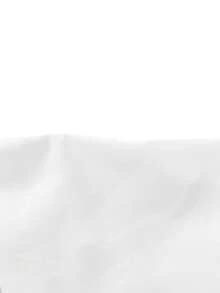 SHEIN Clasi 女士时尚纯色 Polo 领开衫，单排扣，优雅紫色，通勤百搭，长袖衬衫 - 白色 - 查看 6