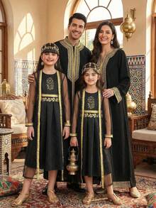 Sparklyn رمضان
عباياتabaya
جلابياتjalabiya
جلابيه 
الملابس التقليدية العربية,Tween Girls Elegant Party Mesh Jacket & Dress Set, Kids Dresses For Girls Black, Modest Dress For Girls, Kids Black Abaya, Kids Arabic Dress - Black - View 8