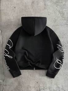 AXEPEAK 男士休闲字母图案连帽卫衣