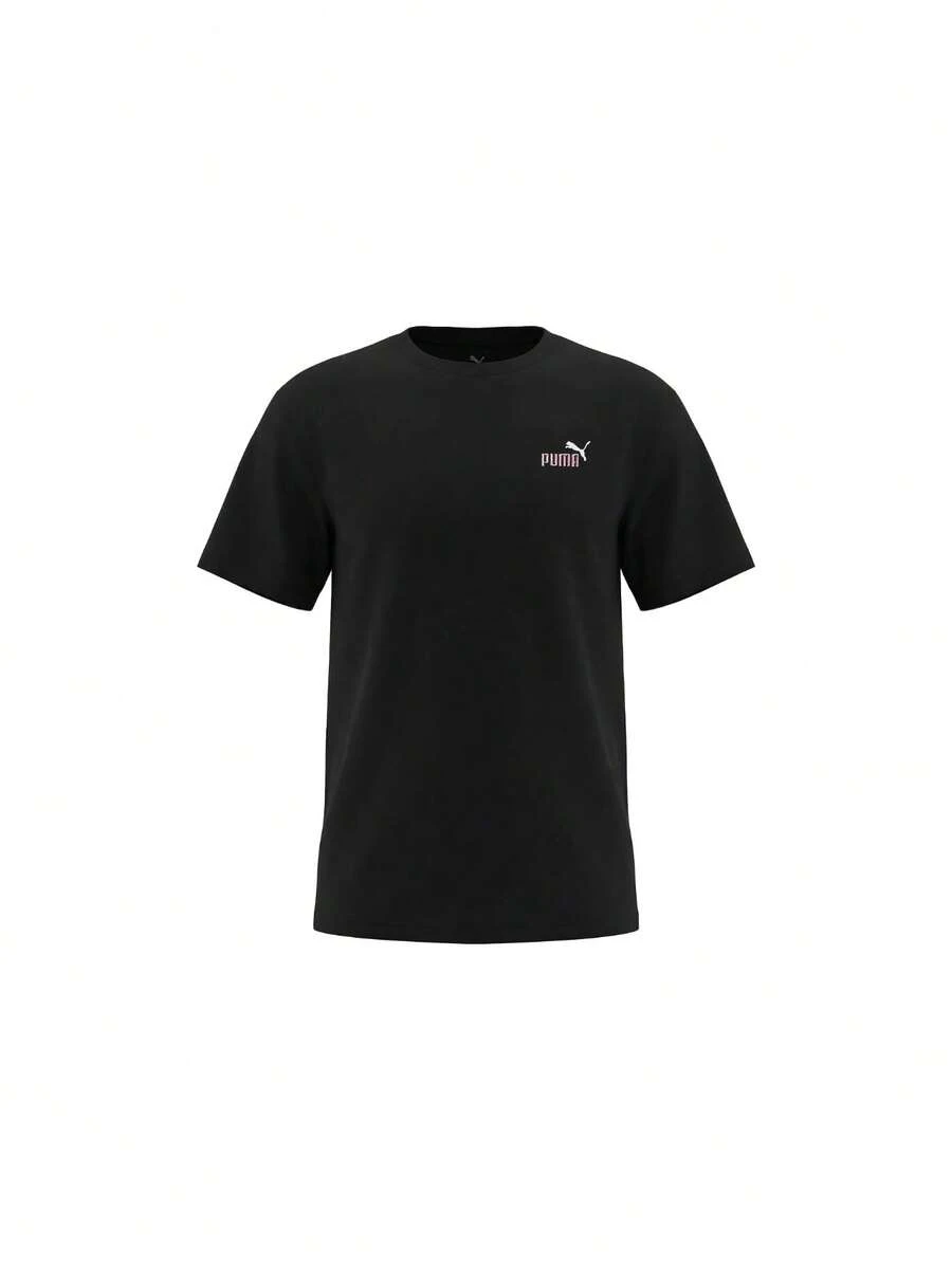 Puma Essentials 2 Colour Small No. 1 Logo Relaxed Tee Youth T-Shirt Black - Black Pink - 查看 1