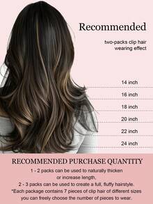7PCS Straight Clip In Hair Extensions 100% Real Human Hair 14-24 Inch 115G Double Weft Invisible Clip Hair Extensions Remy Natural Human Hair For Women Girls Daily Use - S1B/19/1B - View 6