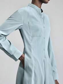 Ontre Đầm chữ A dáng suông, cổ rộng, đa năng, màu xanh dương mới, kiểu dáng phá cách, phù hợp cho mùa xuân/hè 2026, thích hợp cho các bữa tiệc thành thị hiện đại, mùa tựu trường, phong cách tối giản thành thị thường ngày, phong cách Bohemian, kỳ nghỉ, lễ hội, mùa xuân, trang phục lễ hội ngày Valentine, trang phục dự tiệc bãi biển thanh lịch dành cho nữ - Màu xanh lam - Xem 3