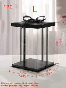 1pc Party/Holiday Gift Box, 1 Tier/2 Tier/3 Tier Packaging Storage Box Valentine Day - Black - View 14