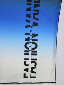 Manfinity Swimmode Men's Summer Beach Vacation Style Gradient Letter Print Raglan Sleeve Rash Guard Swimwear Top Men Rash Guard Short Sleeve T Shirt Men - Black - View 6