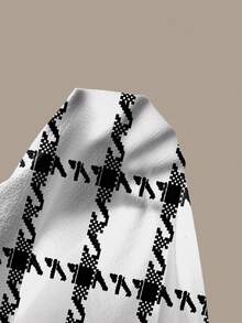 Manfinity Dauomo Men's Casual Fashion Street Vacation Style Letter Embroidery Plaid Print Shirt, Spring/Autumn - Multicolor - View 6