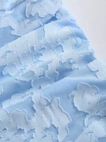 Sweetra Vestido de línea A para vacaciones, con textura plisada y efecto estilizante, estilo Y2K sexy - Azul - Ver 4