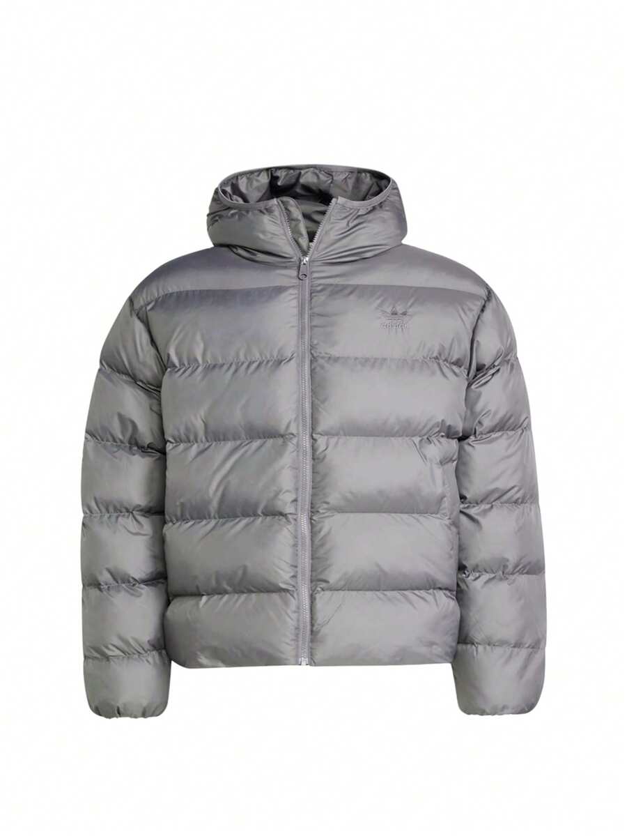 Adidas Hooded Puffer Jacket - Grey - View 1