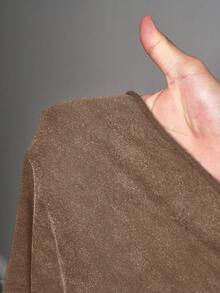 Slaydiva 女士加大码休闲T恤和裤子两件套，夏季 - 棕色 - 查看 7