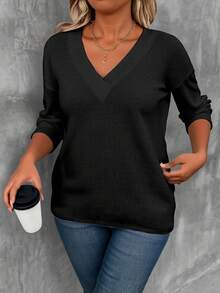 EMERY ROSE 2件装黑白加大码女式长袖T恤 - 彩色 - 查看 10