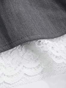 DAZY Women's Solid Color Drawstring Pleated Simple A-Line Skirt, Casual Daily Wear - Grey - View 8