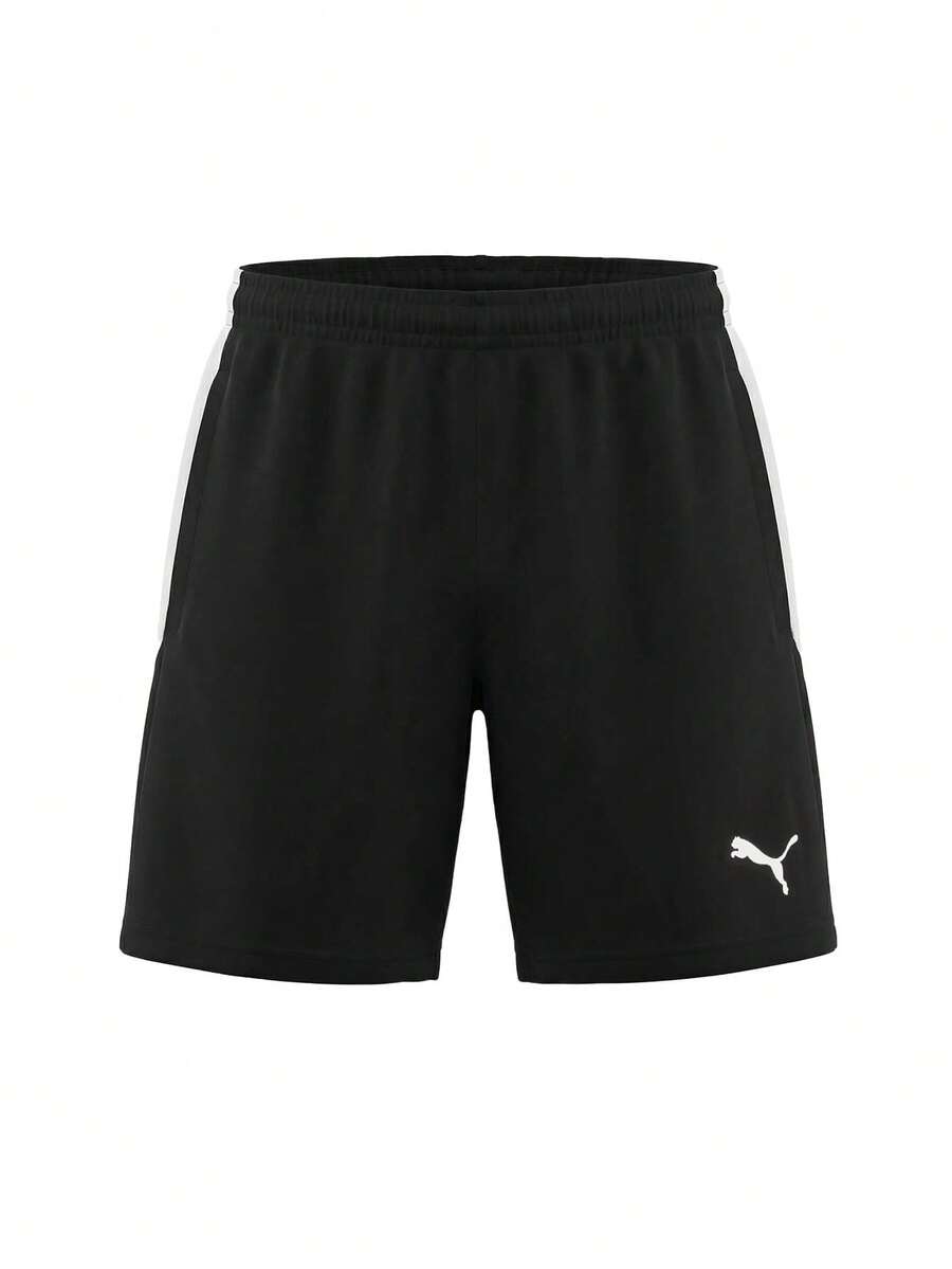 Puma Boys Training Shorts Black - Black White Blue - View 1