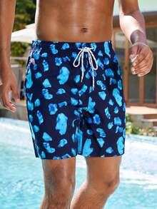 Manfinity VDAYZ Quần bơi nam có dây rút in họa tiết thường ngày đi biển - Nhiều màu - Xem 5