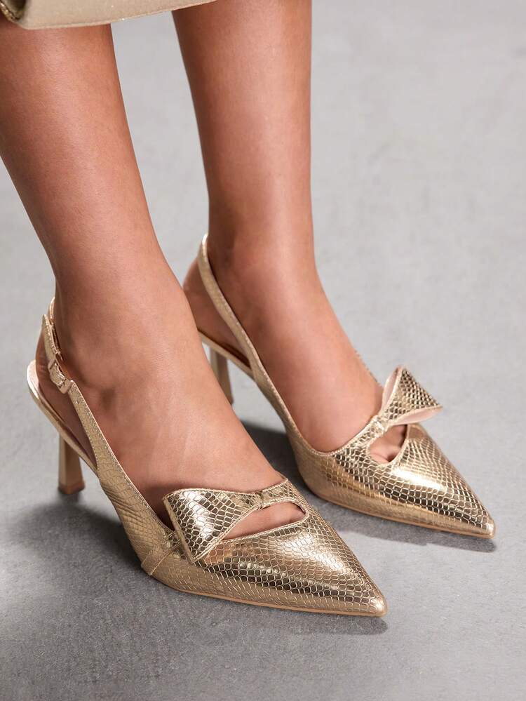 CUCCOO SZL Women's Pointed Toe Buckle Design Fashionable High Heels, Versatile For Daily Wear Spring Shoes