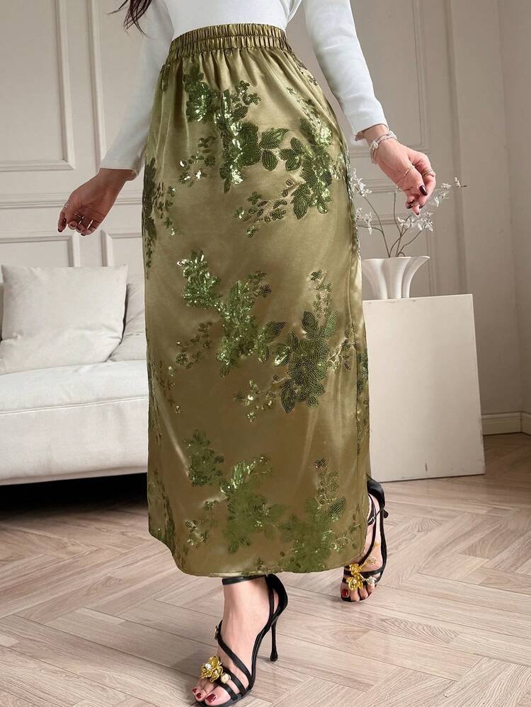 Women's Elastic Waist Sequin Elegant Skirt Carnival