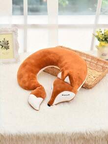 Joivida 可爱萌狐狸U型颈枕毛绒旅行拥抱睡眠靠垫柔软动物抱枕汽车飞机办公室午睡枕家居装饰靠枕送给女性女孩青少年的礼物 2025