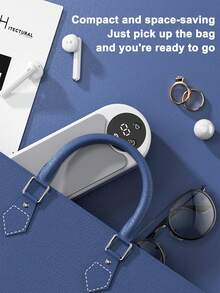 Teckwe 1 pieza Limpiador ultrasónico portátil de unicolor para el hogar, de bajo ruido, de material ABS, con vibración ultrasónica, descontaminación, limpieza eficiente de gafas, joyas, relojes y manchas, para uso doméstico, dormitorio y viajes, con conexión Tipo C y capacidad de batería de 200mAh - Blanco - Ver 8