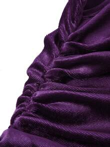 Ellevyn Women's Sleeveless Pleated Printed Mesh Knit Dress, Summer - Purple - View 13