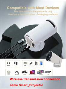 Teckwe HY300 Pro+ Smart Android 11 Mini Projector | 4K/1080P Support, WiFi6 And BT 5.0 Portable Home Theatre With Auto Level Correction, Outdoor Movie Projector (White,European Plugs) - Multicolor - View 6