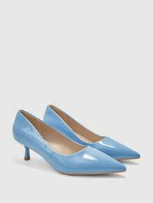 CUCCOO BIZCHIC Women's Fashion Black Comfortable Pointed Toe Kitten Heel Slip-On Shoes, Suitable For Commuting, Dates, Parties And Vacations For Vibe And Spring Shoes Spring Break Easter Spring Shoes - Royal Blue - View 7