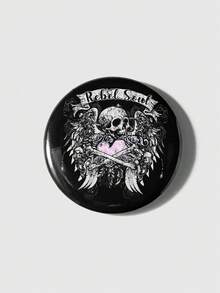 ROMWE Goth 4款Y2K暗黑哥特风甜美酷炫嬉皮风个性化黑粉/黑红蝙蝠蛾骷髅玫瑰印章字母波点恶魔翅膀豹纹纯色十字架银色胸针徽章手账装饰包包吊坠，组合套装，适合姐妹、女友、朋友、女孩和女士日常佩戴、节日礼物 - 多色-5 - 查看 11