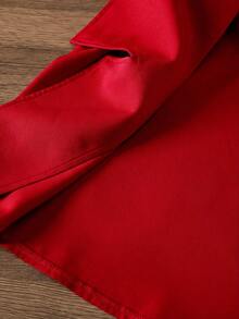 SHEIN 女童纯色针织开衫和针织吊带连体衣两件套，含帽子，返校季