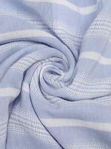 EMERY ROSE 女士夏季V领条纹印花短袖连衣裙 - 彩色 - 查看 9