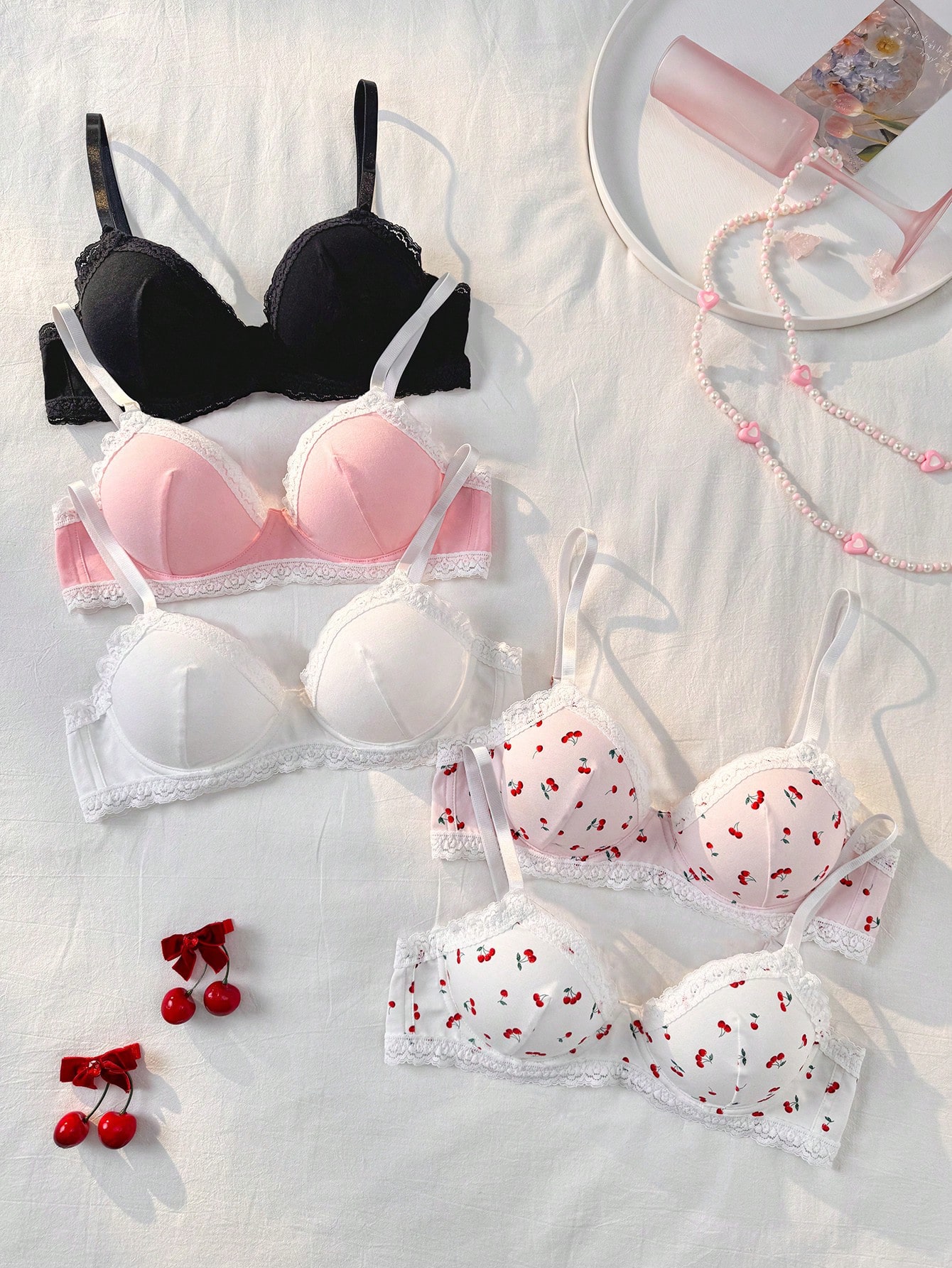 PetitDoll 5 قطع/مجموعة ملابس داخلية نسائية بطبعات...