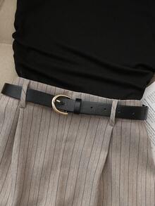 Resyla 新款休闲通勤高弹纯色褶皱吊带背心和条纹短裤两件套，春夏女士短裤套装，撞色女装，适合通勤、度假 - 杏色 - 查看 3