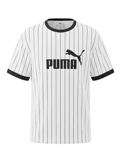 Puma Essentials Men's Striped Jersey White