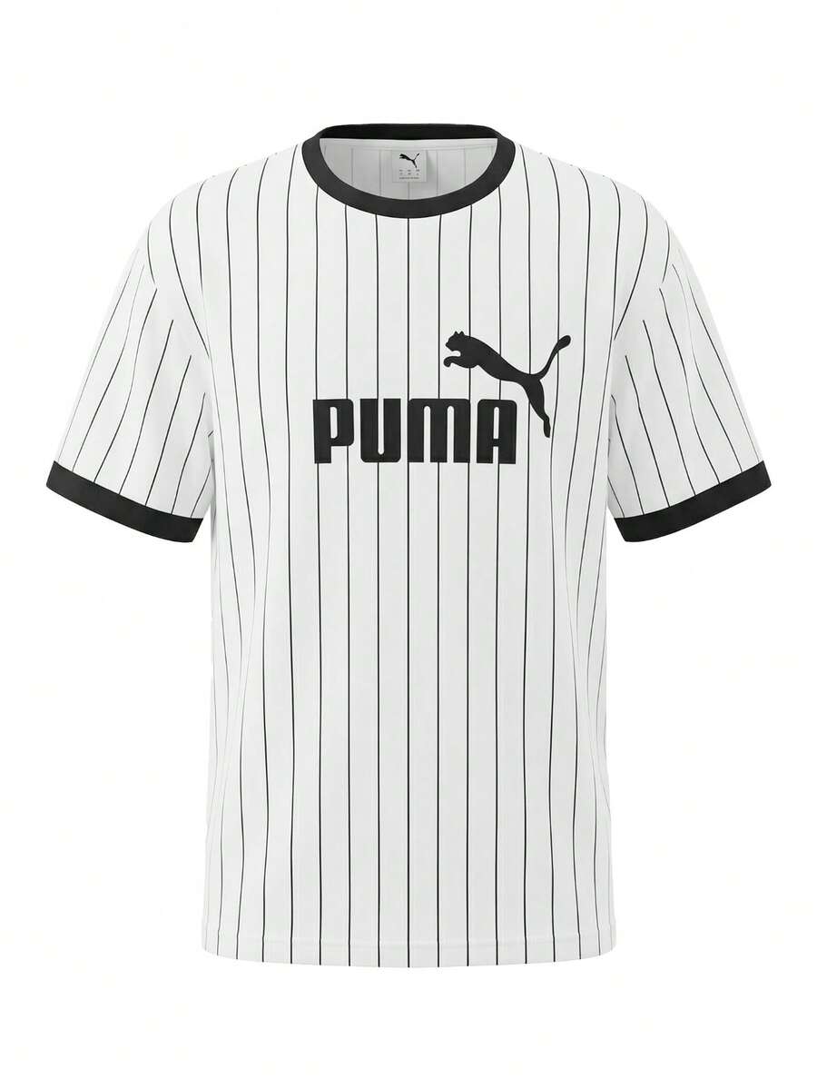 Puma Essentials Men's Striped Jersey White - White - View 1