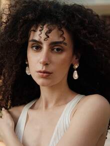 Opalesca Women Hoop Earrings,Outfits,Old Money,Beaded,Wedding/Bridal Accessories,Fairycore/Fairy,Pearl,Fall/Autumn/Winter,For Mom/Women/Girl/Mother,Elegant,Premium,Valentine's Day,Gift - Gold - View 3