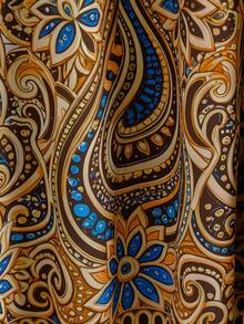 GlowEve CURVE 大码女式优雅休闲通勤度假复古大碎花百褶裙 - 彩色 - 查看 6