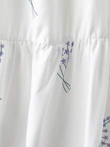 Modelyn Chân váy nữ thanh lịch in hoa, xếp ly ở gấu váy. - trắng - Xem 4