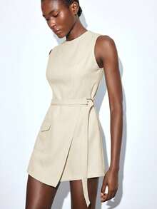 Maija Women's Elegant Solid Color Sleeveless Jumpsuit, Suitable For Urban Commute, Business Casual, Christmas, New Year Party, Holiday, Beach, Autumn/Winter