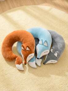 Joivida 可爱萌狐狸U型颈枕毛绒旅行拥抱睡眠靠垫柔软动物抱枕汽车飞机办公室午睡枕家居装饰靠枕送给女性女孩青少年的礼物 2025