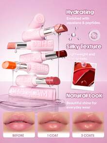 SHEGLAM Silk Slip Lip Oil Balm-Pinky Wink Brand Beauty Makeup Face Paint Cosmetic For Women Girls Perfect For Winter Ideal For Y2K Fancy Fashion Suitable For Birthday Gift Party Ready Best Color - 107 Pinky Wink - View 3