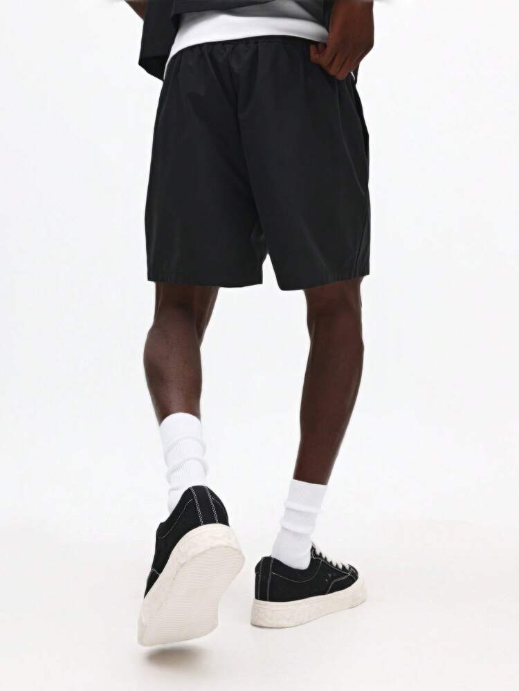 Straight Hem Shorts With Drawstring