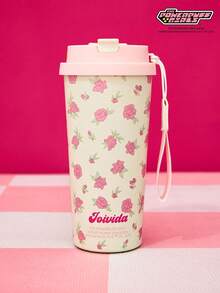 THE POWERPUFF GIRLS X Joivida 17.2oz Tumbler Coffee Mug/Water Bottle With Carrying Strap Vacuum Insulated Stainless Steel ,Leak-Proof Lid, Suitable For Hot Drinks / Cold Drinks, Suitable For Most Cup Holders - Pink - View 3
