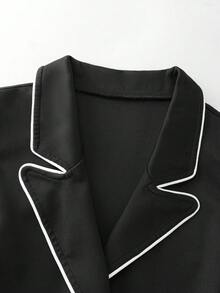 GlowEve CURVE 大码女士优雅无袖西装外套和半身裙两件套，春夏款 - 黑與白 - 查看 7