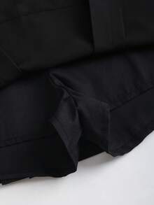 Olithes Preppy Style Casual Solid Color Minimalist Skirt - Women - Black - View 5