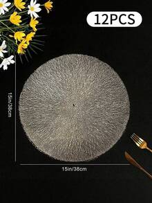 Wheat Ear Hot Stamping Placemat And Cup Mat Combination Set PVC Anti Slip And Heat-Insulating Hotel Restaurant Anti Scalding Western Style Mat 4-Piece Set/8-Piece Set/12 Piece Set/16 Piece Set - Gold - View 13