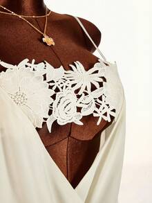 Amplova Đầm mini xuyên thấu gợi cảm bằng chiffon phối ren, hàng mới về mùa xuân sớm 2026 dành cho nữ. - Màu be - Xem 8