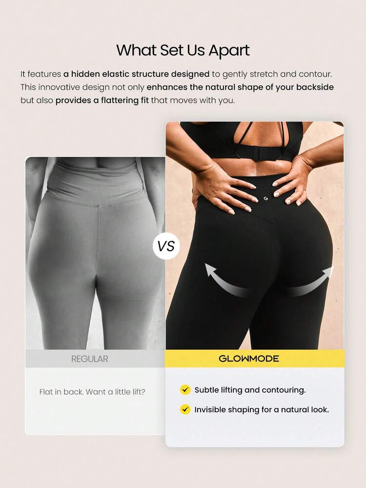 Leggings levantadores de glúteos invisibles de talla grande de 24" FeatherFit™-Sculpt con efecto push-up, transpirables y compresivos, con bolsillos laterales, para entrenamiento, running, gimnasio y uso diario