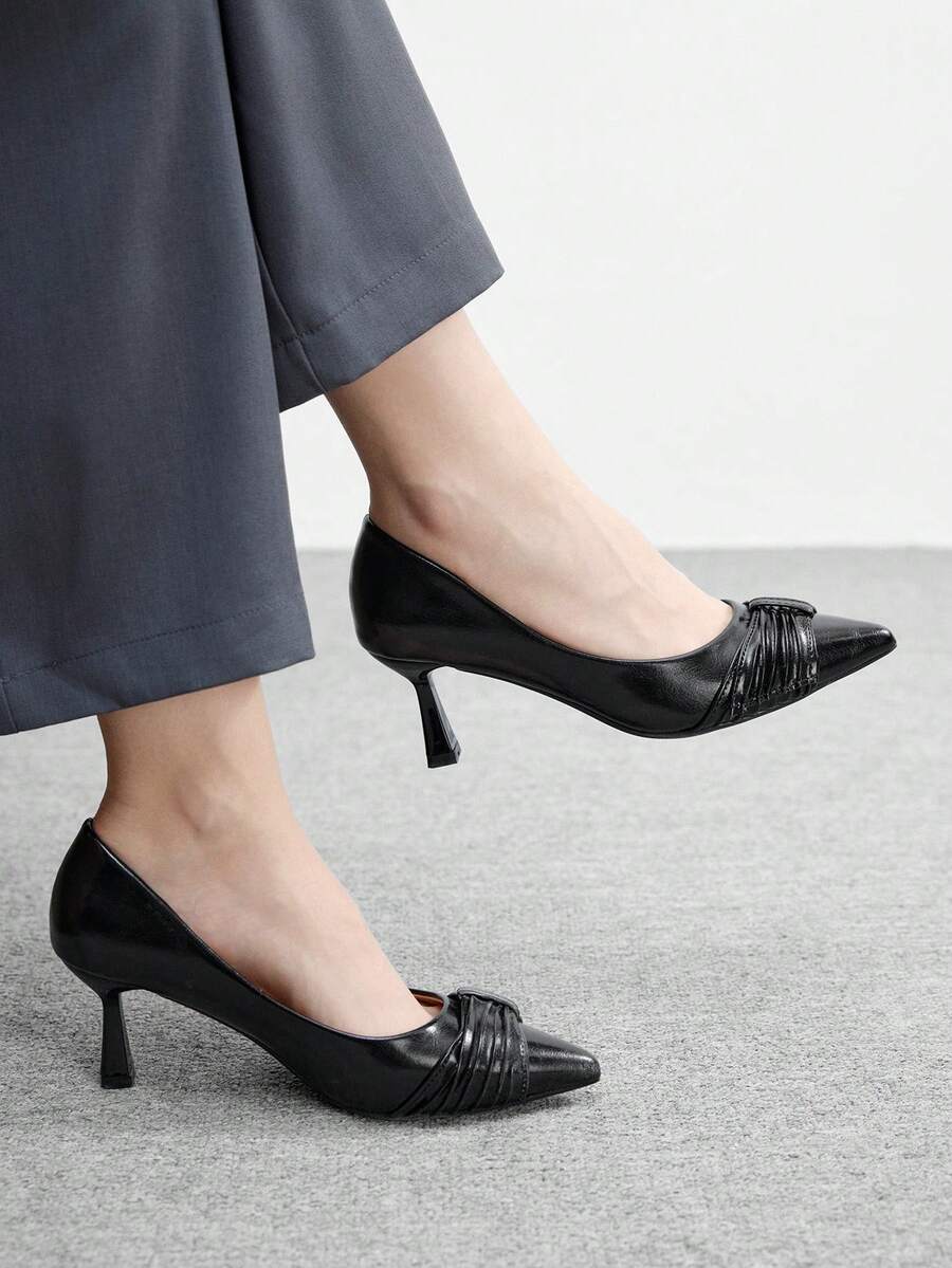 CUCCOO BIZCHIC Giày cao gót mũi nhọn thời trang mới, thanh lịch dành cho nữ - Cà phê nâu - Xem 1