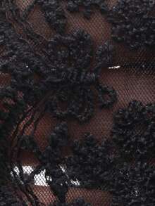 Dazy Plus Asymmetrical Lace Layered Mini Skirt, Casual Plus Size Women, All Season - Black - View 3