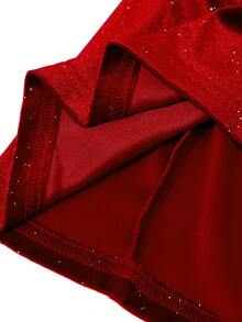 SHEIN Vintage Tween Girls Dress, Sleeveless Backless Bowknot Dress, Valentine's Day Masquerade Ball Gown, New Year Dress Christmas Outfit Sparkle Dress Dress With Bows Red Dress - Redwood - View 8