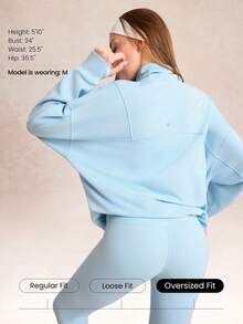 GLOWMODE Softserene 莫代尔保暖外套，宽松版型，丝滑透气，宽领设计，抽绳下摆，拉链开合，适合日常休闲穿着，秋冬皆宜。 - Blue Day - 查看 2