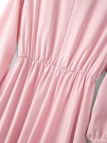 GlowEve CURVE Đầm công sở xếp ly thanh lịch dành cho phụ nữ cỡ lớn - Hồng - Xem 10