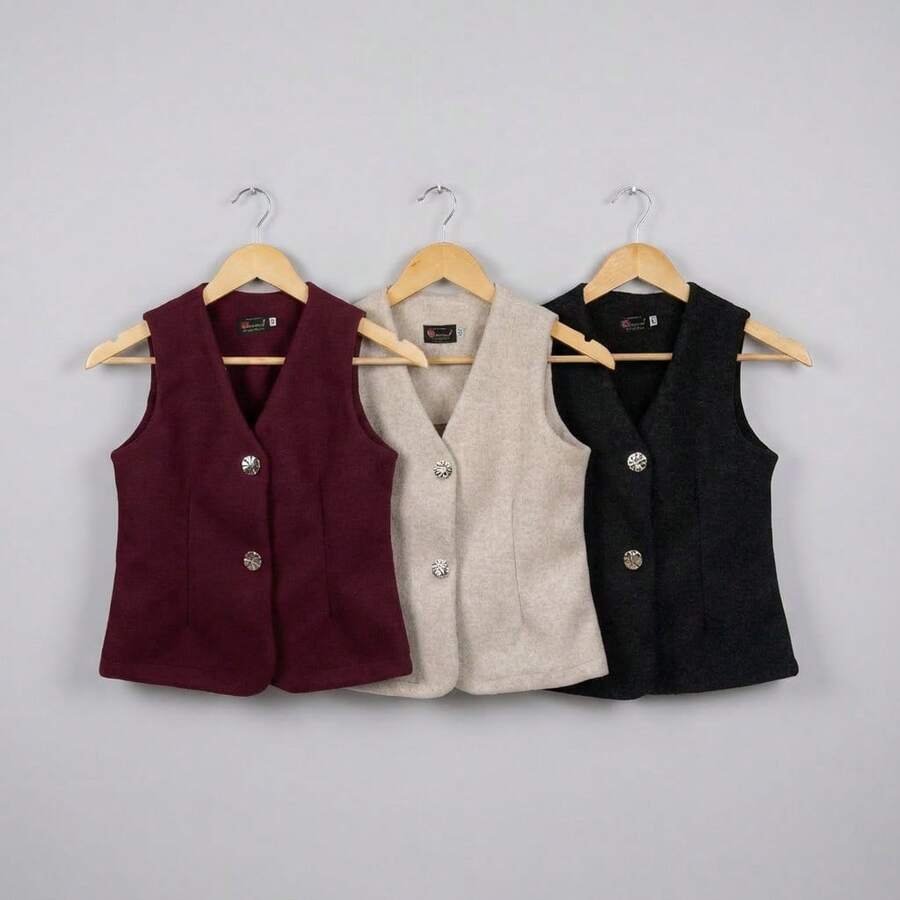 Set de 3 Chaleco con Botones Metálicos | Estilo Casual Elegante - 7 - Ver 1